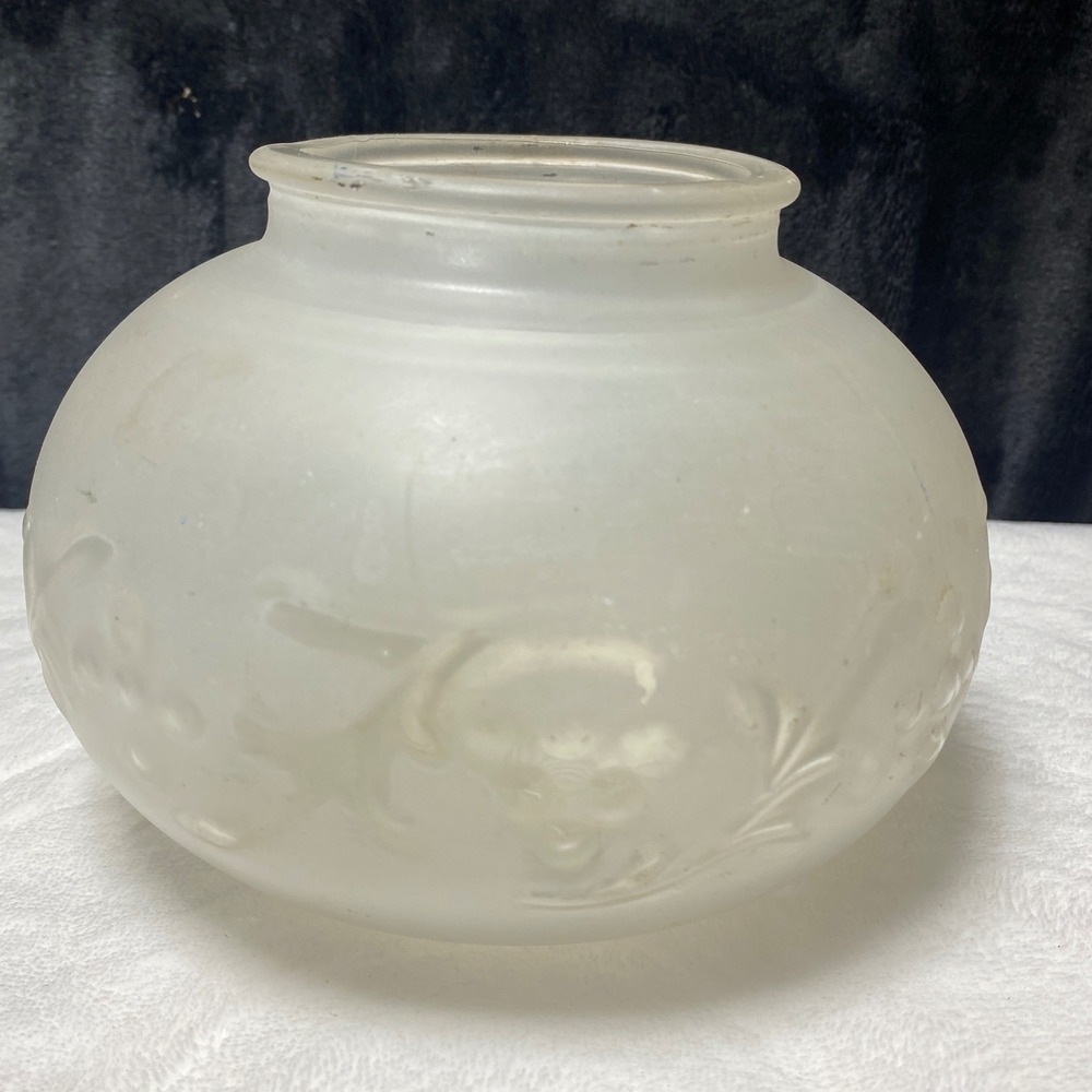 Frosted‎ Glass Lamp Shade Floral Etched Globe Fixture Replacement Part